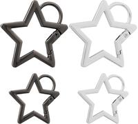 Checarzhn--No1-Lot De 8 Mousquetons En Forme D'étoile En Alliage De Zinc - Mousquetons Esthétiques - Petits Accessoires De Bricolage Pour Randonnée, Sport, Camping, Pêche