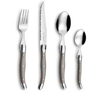 Checarzhn--No1-Lou Laguiole - Val Tte Avec 24 Couverts De Table Pour 6 Personnes - Tradition - Acier Inoxydable 18/0, Finition Brillante - Taupe