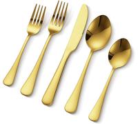Checarzhn--No1-Ménagère 100 Pièces, Couverts En Acier Inoxydable De Qualité Alimentaire, Finition Miroir, Lavables Au Lave-Vaisselle, Avec Couteau, Fourchette, Cuillère, Pour Cuisine, Maison, 20 Perso