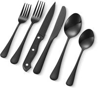 Checarzhn--No1-Ménagère 48 Pièces, Couverts En Acier Inox De Qualité Alimentaire, Finition Miroir, Lavables Au Lave-Vaisselle, Avec Couteaux À Steak, Fourchette, Cuillère, Pour Cuisine, Maison, 8 Pers