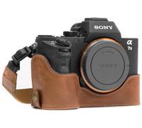 CHECARZHN--NO1-Mg1130 Etui Avec Bandoulière/Accès Batterie En Cuir Pour Appareil Photo Alpha A7S Ii/A7R Ii/A7 Ii Marron Foncé
