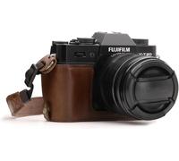 Checarzhn--No1-Mg958 Ever Ready - Demi Étui En Cuir Avec Bandoulière Compatible Avec X-T30, X-T20, X-T10 - Marron Foncé