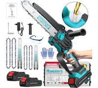 CHECARZHN--NO1-Mini Tronçonneuse A Batterie 4000Mah, 8 & 6 Pouces Lubrificateur Automatique Et Électrique Tronçonneuse 2 * 2000Mah Brushless Elagueur, Pour La Coupe Du Bois, Branches, L'Élagage, La C