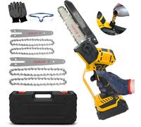 CHECARZHN--NO1-Mini Tronçonneuse À Batterie, 6 & 8 Pouces Tronçonneuse Électrique Sans Fil Brushless Compatible Avec Dewalt Batterie 18V 20V, 4 Chaînes, Mini Scie À Chaîne Électrique Pour L'Élagage (