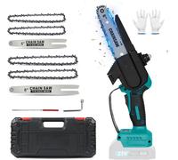 CHECARZHN--NO1-Mini Tronçonneuse À Batterie, 6 & 8 Pouces Tronçonneuse Électrique Sans Fil Brushless Compatible Avec Makita Batterie 18V, 4 Chaînes, Mini Scie À Chaîne Électrique Pour L'Élagage (Sans