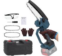 CHECARZHN--NO1-Mini Tronçonneuse À Batterie Compatible Avec Bosch 18V Batteries,6 Pouces Tronçonneuse Électrique Sans Fil 2 Chaînes,Portable Pour La Coupe Du Bois, Les Branches D'Arbres, L'Élagage, L