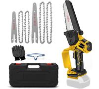 CHECARZHN--NO1-Mini Tronçonneuse Sans Fil Compatible Avec Dewalt 18 V 20 V (Sans Batterie), Tronçonneuse Électrique Sans Balais De 20 Cm, Petite Chaîne De Tronçonneuse, Serrure De Sécurité, Scie À Ma