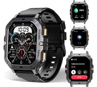 Checarzhn--No1-Montre De Sport Oukitel Bt101 Homme 2.02 Pouces 100 Mode Sport Étanche 5atm 410mah Notifications, Moniteur De Fréquence Cardiaque, Podomètre, Suivi D'activité, Microphone, Noir, Media