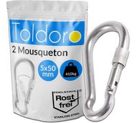 Checarzhn--No1-Mousqueton En Acier Inoxydable Avec Fermeture De Sécurité, Mousqueton De 50 Mm, Mousqueton De Fixation, Mousqueton En Acier Inoxydable Avec Fermeture