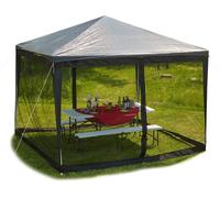 Checarzhn--No1-Moustiquaire De Pergola 3x3 M, 2 Pièces Latérales, Fermeture À Glissière, Bande Autoagrippante, Xl 12 M, Noir