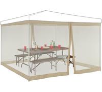Checarzhn--No1-Moustiquaire Pour Pergola 3 X 3 M, 2 Parties Latérales, Fermeture Éclair, Sangle, 12 M (Xl), Jardin, Beige