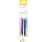 Checarzhn--No1-My Mandarine Cc032o - Kit De 12 Crayons De Couleur Double Pointes - 24 Couleurs - Rangés Dans Un Tube En Métal