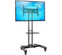 CHECARZHN--NO1-Nb Ava1500B Noir - Pied À Roulettes Réglable Pour Tv Lcd / Led / Plasma 81 Cm -165 Cm (32"" - 65"") Jusqu'À 45,5 Kg