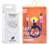 Checarzhn--No1-Pack Chargeur Usb C, Adaptateur Secteur Usb C 10 W, Pr De Charge Rapide Avec Type C Et A + Câble De Données Usb- Lightning Oh Yeah