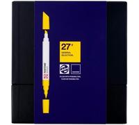 Checarzhn--No1-Pantone Lot De 27 Marqueurs À Double Pointe Avec Pointe Pinceau Et Pointe B Autée, Encre Pigmentée À Base D'eau, Couleurs Pantone