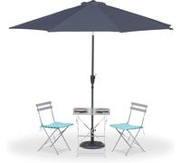 Checarzhn--No1-Parasol, 300 Cm De Diamètre, Pliable, Avec Manivelle Et Housse, Jardins, Balcons, Terrasses, Gris Anthracite