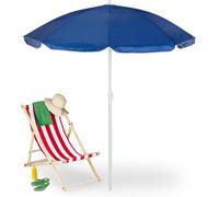 Checarzhn--No1-Parasol, Diamètre 160 Cm, Inclinable, Hauteur Réglable, Protection Uv, Sac De Transport, Plage & Balcon, Bleu