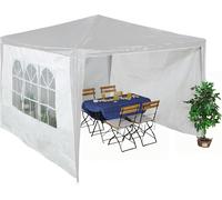 Checarzhn--No1-Paroi Latérale Pour Tonnelle, Lot De 3, Imperméable, Fermetures Autoagrippantes, Avec Fenêtre, 2x3 M, Blanc
