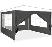 Checarzhn--No1-Paroi Latérale Pour Tonnelle, Lot De 4, 2x3 M, Panneaux Latéraux Avec Fenêtres Et Fermeture Éclair, Gris