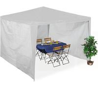 Checarzhn--No1-Paroi Latérale Pour Votre Tonnelle, Lot De 3, Imperméable, Fermetures Scratch, Pe, Sans Fenêtre, 2x3 M, Blanc