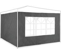 Checarzhn--No1-Paroi Latérale Tonnelle En Lot De 2, H X L 2 X 3 M, Panneau Pour Pavillon Avec Fenêtre, Imperméable, Gris