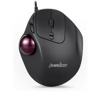 CHECARZHN--NO1-Perimice-517, Souris Trackball Filaire Ergonomique Programmable - 2 Niveaux De Dpi 400/1000, 7 Boutons, Droitiers, Noire Et Rouge