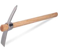 CHECARZHN--NO1-Pioche De Jardin De 40 Cm/15,7 Pouces, Houe De Pioche En Acier Inoxydable Binette Jardinage Desherbage Pioche Solide Et Durable Outils De Houe De Jardinage Agricole Avec Manche En Bois