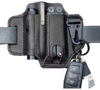 Checarzhn--No1-Pochette Multi-Outils, Sac Banane Edc Avec Boucle De Ceinture Et Porte-Clés, 3 Poches Pour Stylo Et Lampe De Poche ¿ Noir