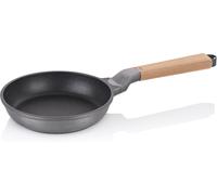 CHECARZHN--NO1-Poêle À Frire 20Cm Vitana, Petite Poêle À Frire À Induction, Recyclable, Poêle Avec Oil Control System, Fonte D'Aluminium Revêtue, Poignée En Bois De Hêtre