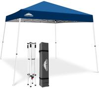 Checarzhn--No1-Pop-Up Tonnelle De Jardin Pliable 3m X 3m, Tente Pliante Pieds Inclinés Réglables Gazebo Auvent Pour Camping Plage Festival (Bleu Foncé)