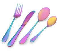 Checarzhn--No1-Prima Collection, Dream Set De 24 Couverts, Acier Inoxydable, Couleur Rainbow, Avec Coffret Cadeau (6 Personnes)¿