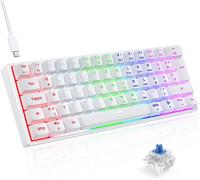Checarzhn--No1-Qwertz Clavier Mecanique - Clavier Gamer De Jeu Filaire Switch Bleu, Led Rétroéclairé, Clavier Gaming Mini 60% Pour Pc/Windows/Ps5/Ps4 (De Layout)
