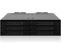 CHECARZHN--NO1-¿ Rack Mobile/Boîtier De Rack/Backplane Cage Pour 6 X Ssd U.2 / U.3 Nvme Pcie 4.0 Avec 3 Connecteurs Slimsas 8I (Sff-8654) Dans 1 Baie De 5,25"" Métal ¿ Tougharmor Mb118Vp-B