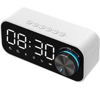 CHECARZHN--NO1-Radio-Réveil, Haut-Parleur Bluetooth, Double Réveil Avec Affichage Led Et Miroir - Réveil Numérique Bluetooth 5.0