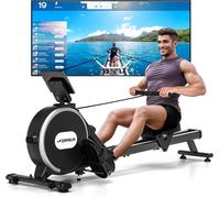Checarzhn--No1-Rameur, Rameur Magnétique D'appartement, Rowing Machine Connecter App Avec Écran Lcd, 16 Niveaux De Résistance, M À Niveau Vers Deux Rails, Silencieux, Capacité Imale 160kg