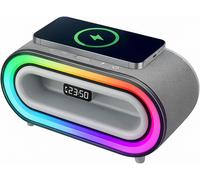 CHECARZHN--NO1-Réveil Digital Led Avec Haut-Parleur Bluetooth 20W Et Chargeur Sans Fil Qi 15W - Horloge Multifonction Avec Lumière Rgb 7 Couleurs, Machine À Bruit Blanc Et Étanchéité Ipx4 - Design Mo
