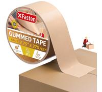 Checarzhn--No1-Ruban De Papier Gommé, 2,75"" X 375 Pieds De Ruban D'expédition Brun Renforcé De Fibre De Verre, Ruban De Papier Brun Activé À L'eau Pour Boîtes D'emballage, Ruban Kraft