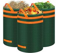 CHECARZHN--NO1-Sac Dechets Verts, 3 X 272L Sacs À Déchets De Jardin Avec Poignées, Sac Jardinage Déchets Sacs Jardin Résistants Et Réutilisable Pour Transport De Déchets Verts, Léger, Maniable