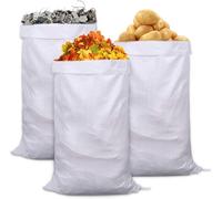 CHECARZHN--NO1-Sacs À Déchets,Sac À Gravats,Sac Jardinage Dechets,Big Bag,Sac Gravat,15 Pièces Sac Jardin Blanc 102 X 60 Cm,Sac A Gravats Chantier Pour Gravier,Sable,Feuilles,Cailloux,Récoltes