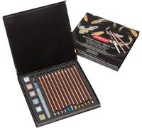 Checarzhn--No1-Set De Peintures Aquarelles & Crayons De Couleur Metallic, Mines Tendres De 3,5 Mm & Forme Hexagonale, Coffret Cadeau, 2305948