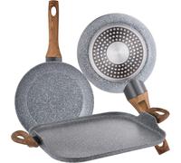 CHECARZHN--NO1-Set Poêles Daimiel, Aluminium Forgé, Induction 18/26 Y Asador Grill