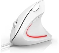 CHECARZHN--NO1-Souris Ergonomique Filaire, 6400 Dpi Souris Verticale Filaire, Câble Usb 1,5 M, 6 Boutons Pour Pc, Ordinateur, Portable, Mac - Blanc