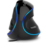 CHECARZHN--NO1-Souris Ergonomique Filaire, Souris Verticale Avec 12800Dpi, Souris Optique Pour Droitier, 6 Boutons Programmables, Lumière Led Bleue, Repose-Poignet Amovible, Grande Main (M618Pu)