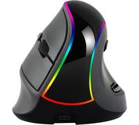CHECARZHN--NO1-Souris Sans Fil Ergonomique, Souris Verticale Sans Fil Rechargeable À 3 Modes Avec Éclairage Rvb, Souris Optique De Haute Précision, 4 Dpi Réglables, 7 Boutons, Réduit La Fatigue Du Bra