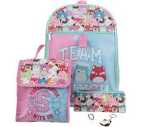 CHECARZHN--NO1-Squishmallows Team Squish Sac À Dos D'École 5 Pièces, Rose