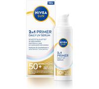Checarzhn--No1-Sun Uv 2 En 1 Primer Sérum Uv Quotidien Spf50+ (30 Ml), Crème Solaire Sans Frange Avec Spf Élevé, Idéal Comme Base De Maquillage, Formule Hydratante Avec Hyaluron, Sans Plâtre Blanc