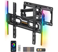 CHECARZHN--NO1-Support Mural Tv Avec Lumières Led Pour Télév urs De 26 À 65 Pouces Jusqu'À 45 Kg, Vesa 400X400 Mm, Pivot, Extension, Inclinaison Et Rétroéclairage Musical, Pgmf20
