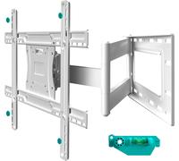 CHECARZHN--NO1-Support Mural Tv Bras Articulé Long Pour 40-75 Pouces Tv, Fixation Murale Tv Poids De 68 Kg - Accroche Tv Mural Vesa 100X100-600X400/Bras Tv Mural Articulé Inclinable Pivotant M7L-W Bl