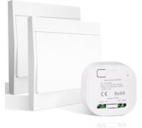 CHECARZHN--NO1-Système De Commande D'Éclairage Rf Auto - Alimenté, Sans Batterie, Sans Wifi, Sans Câblage Kit De Commutation D'Éclairage, Récepteur 10A Pour Lampes 230V 2200W (1 Récepteur Et 2 Pannea