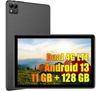 CHECARZHN--NO1-T10S Tablette (2023), 11Gb Ram + 128Gb Rom (Tf 1Tb) Octa-Core, Batterie 6600Mah, 10,1 Pollici Tüv Süd, Widevine L1, Dual 4G Lte/Sim, 8Mp + 5Mp, Android 13, Gps Face Id Otg Noir